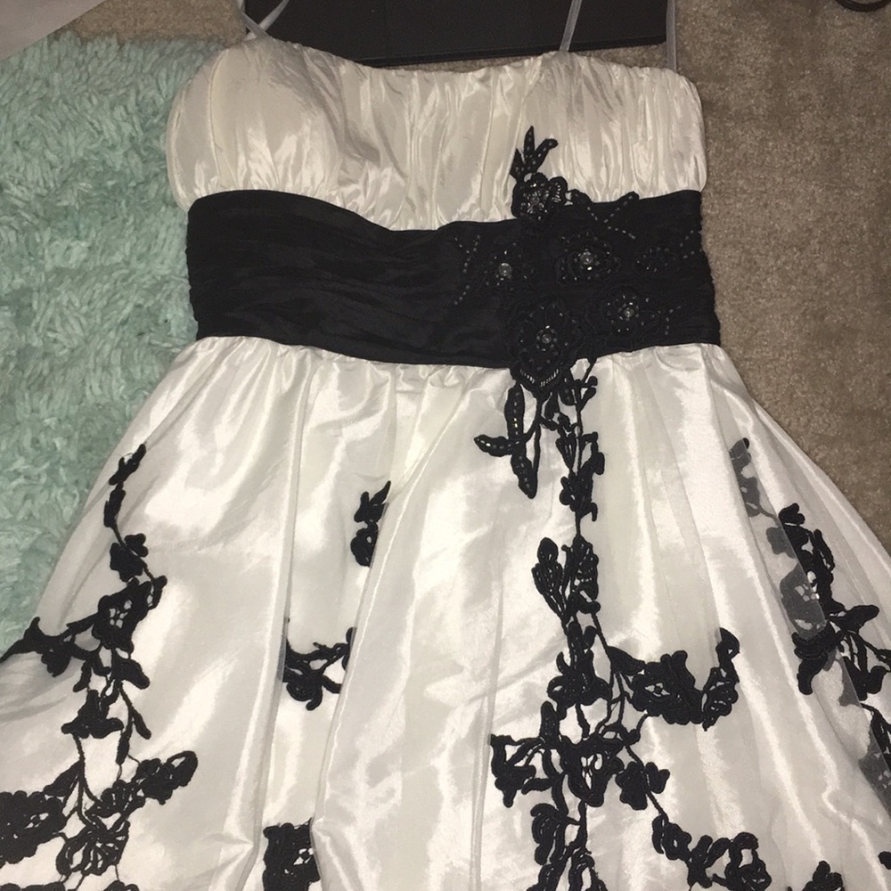White and black Hoco/ prom dress